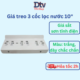 Giá treo, pas treo bộ 3 cốc lọc nước 10 inch và 20 inch sơn tĩnh điện - DTVSHOP