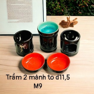 Đèn đốt xông tinh dầu bằng Nến 2 mảnh to