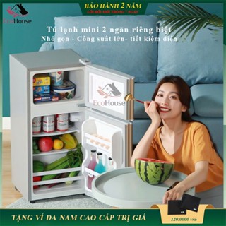 Tủ lạnh mini, tủ lạnh 2 cánh làm lạnh nhanh ngăn đá và ngăn lạnh giữ đồ luôn tươi mới, siêu nhỏ gọn tiết kiệm điện