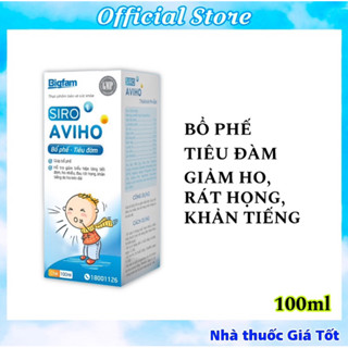 Siro ho AVIHO Chai 100ml Hỗ Trợ Bổ Phế, Hỗ Trợ Giảm Đờm, Rát Họng, Dùng Được Cho Phụ Nữ Mang Thai Và Đang Cho Con Bú