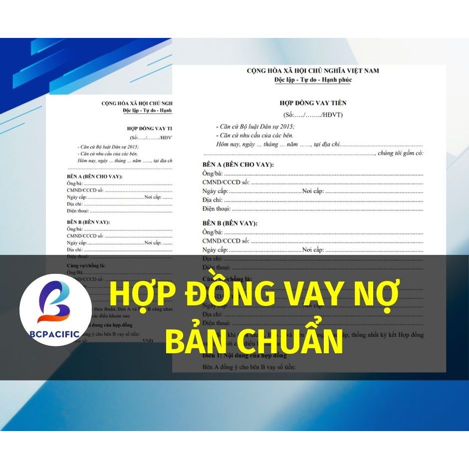 Hợp đồng vay nợ (BẢN CHUẨN)