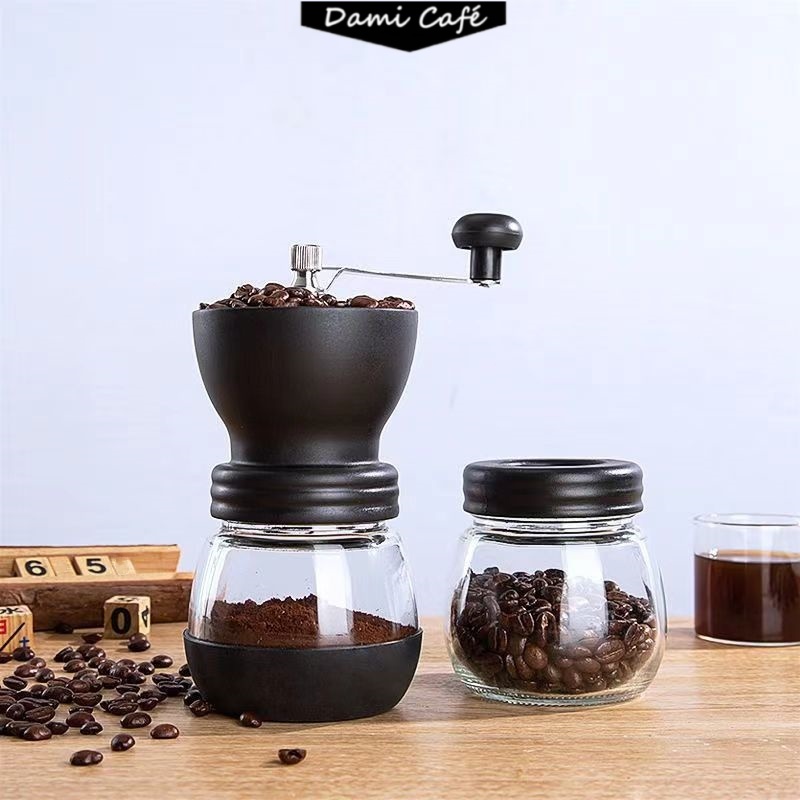 Máy xay cà phê Máy xay cà phê cầm tay tặng kèm 1 bình thủy tinh Máy xay cà phê cao cấp