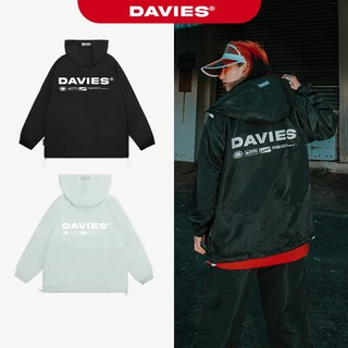 Áo khoác dù nam nữ form rộng DAVIES  có nón màu đen, xám Hooded Basic Jacket local brand | D25-AK1