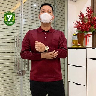  Áo Mông Tơ Ghi Nam Dài Tay - Montagut Trơn Có Túi Ngực 
