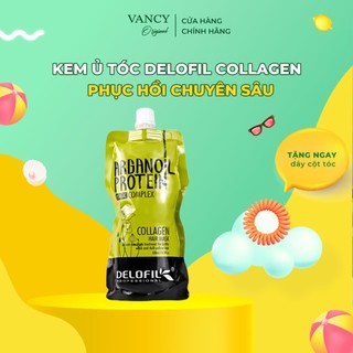 Kem ủ tóc delofil, ủ tóc collagen hair mask phục hồi hư tổn, dưỡng tóc chắc khỏe túi 500ml, vancy