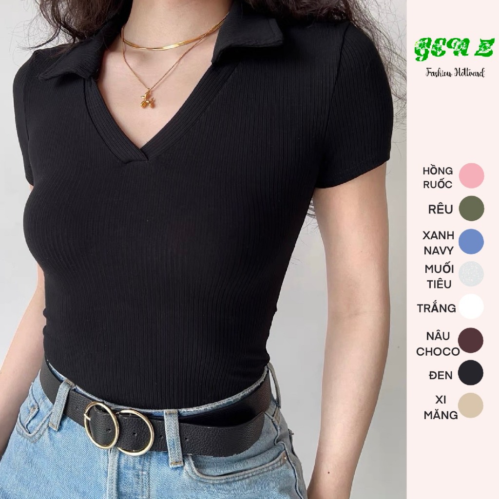[BLACK FRIDAY - Deal xả kho ] ÁO THUN POLO NỮ CÓ CỔ CHẤT GÂN ÔM BODY TÔN DÁNG XINH ĐẸP 2025 | BigBuy360 - bigbuy360.vn