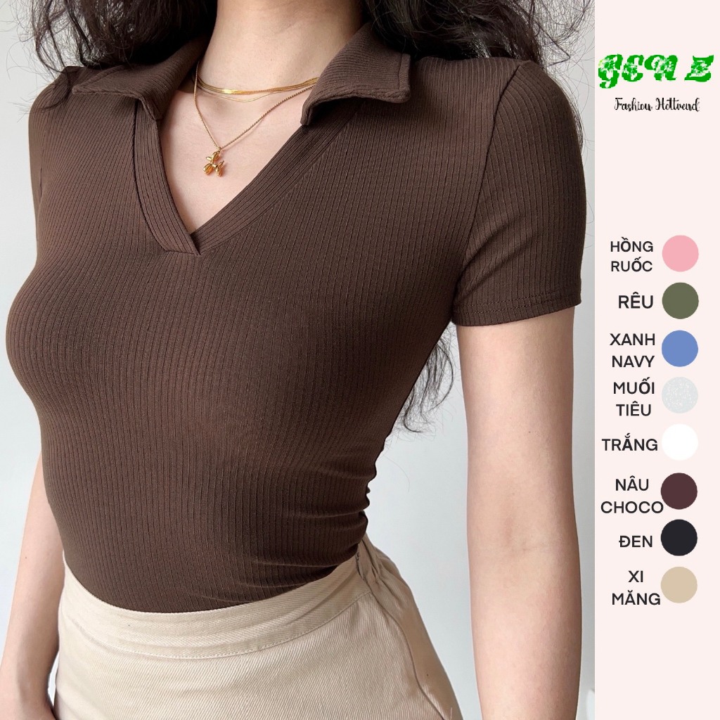 [BLACK FRIDAY - Deal xả kho ] ÁO THUN POLO NỮ CÓ CỔ CHẤT GÂN ÔM BODY TÔN DÁNG XINH ĐẸP 2025 | BigBuy360 - bigbuy360.vn