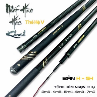 cần câu tay handing nhất hào khách khanh 5H catbon xoắn tặng ngọn