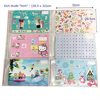 [MUA SỈ GIẢM 10%] Giấy bao tập học sinh (hình) láng bọc bìa kiếng nylon (Mẫu Ngẫu Nhiên) (10 tờ)