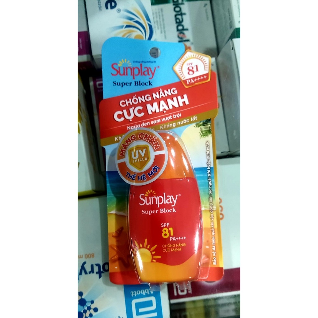 Sunplay Super Block SPF81, PA++++30g: Sữa chống nắng cực mạnh , kem chống nắng hiệu quả sunplay