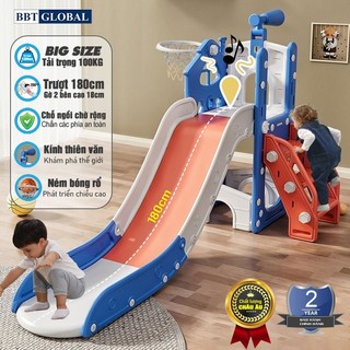 [Tặng set bóng rổ] Cầu trượt đồ chơi cho bé máng dài, chắc chắn, an toàn cho bé BBT GLOBAL BSL