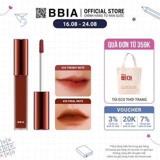 Son Kem Lì Bbia Last Velvet Lip Tint Version 5 (5 màu) 5g Bbia Official Store