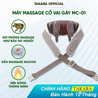 Máy Massage Cổ Vai Gáy Takara MC-01, Đai Mát Xa Toàn Thân Giảm Đau Thư Giãn Cơ Có Chườm Nóng