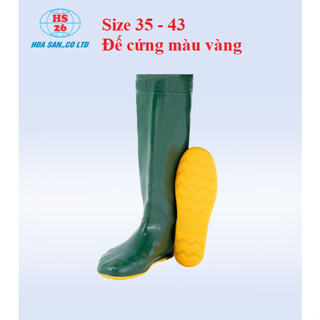 [ĐẾ DÀY] Ủng đi cấy ngắn Hoa San đế vàng cứng size 35-43, ủng lửng đến đầu gối đế cứng, ủng hái rau