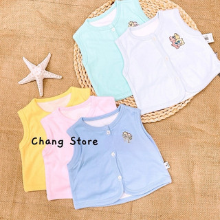 Áo khoác ghi lê màu cho bé 100% cotton
