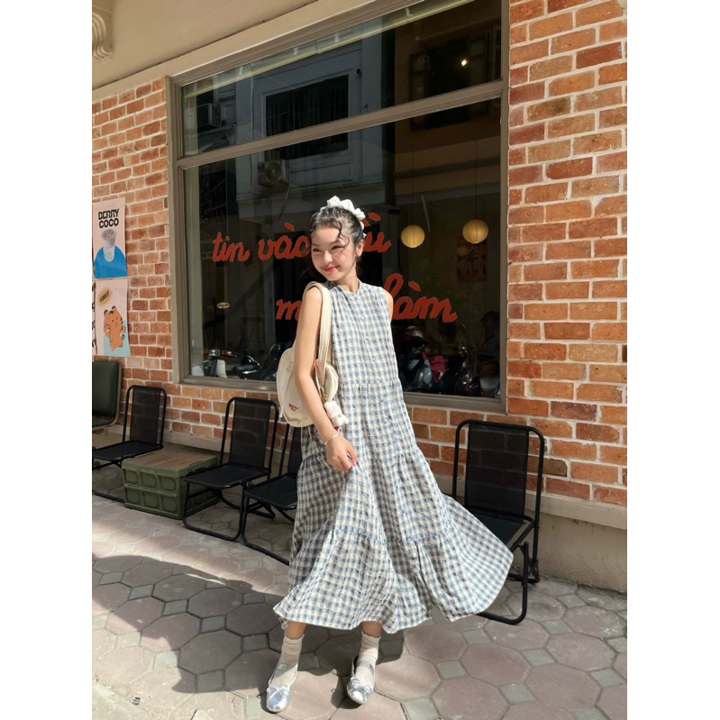 Đầm caro tầng xoè - MIA DRESS