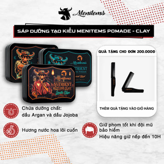 Combo sáp MENITEMS, sáp vuốt tóc Clay - Pomade, giữ nếp, tạo kiểu, tự nhiên lên đến hơn 10H, hương thơm lôi cuốn