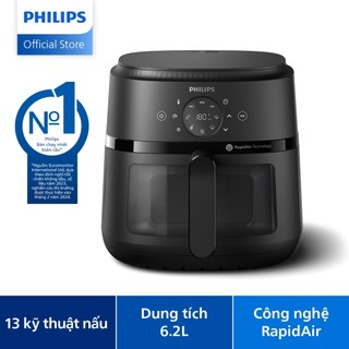  Nồi Chiên Không Dầu Điện Tử Philips NA230/00 6.2 lít |1700W | Cửa Sổ Kính, - Hàng Chính Hãng:Chính hãng