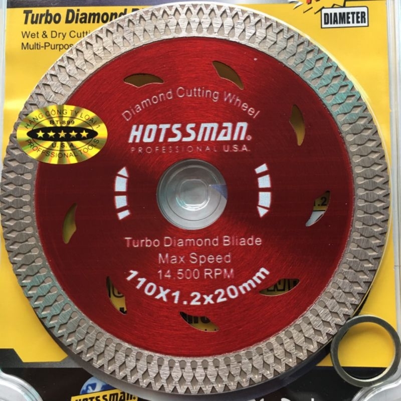 LƯỠI CẮT GẠCH HOTSSMAN 110MM 105MM, LƯỠI CẮT GẠCH HOTSSMAN