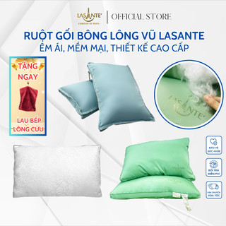 Ruột gối nằm bông lông vũ Lasante bông cao cấp đàn hồi cao, giữ cổ thoải mái khi ngủ