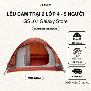 Lều Cắm Trại 2 Lớp 4 - 5 Người GSL07 Galaxy Store Chống Nước Tốt, Dễ Dàng Dựng Lều Có 2 Cửa Chính, Tặng Kèm Đèn Pin