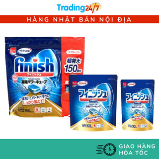 [Hỏa tốc HCM] Viên rửa bát Finish Power Cube túi 150 viên , 60 viên, 30 viên Nội địa Nhật Bản