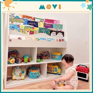  Kệ sách cho bé kệ đồ chơi giá sách gỗ 4 tầng giá sách kết hợp kệ đồ chơi Montessori cho bé KS05 