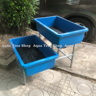 Kệ trồng rau bậc thang 2 tầng dùng cho chậu cỡ đại 68x43cm (kệ rất chắc chắn, khỏe, bền)