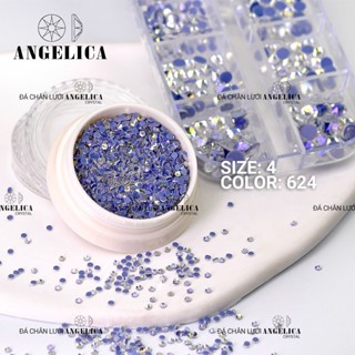 Hũ đá chân lưới nail size 4 nhỏ chân bằng đi viền móng siêu sáng trang trí móng nails ANGELICA H4-6
