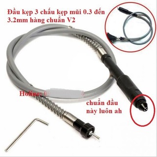 Dây truyền chuyển động máy khoan mài khắc đầu 3 chấu kẹp mũi 0.3 đến 3.2mm - dây nối dài máy khoan v2