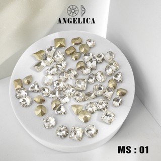 Set đá khối thủy tinh nail mix viên trang trí móng ANGELICA SDK50 SKMN