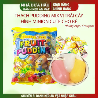 [Gói 780g] Thạch pudding vị trái cây hoạt hình Minion dễ thương