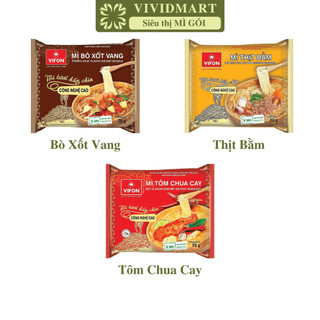 [GÓI LẺ] - VIFON - Mì tươi Vifon 3 vị: Tôm Chua Cay, Bò Xốt Vang, Thịt Bằm (70g/gói) - Mì tươi ăn liền, Mì Vifon tươi