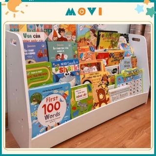 Kệ sách cho bé, kệ sách gỗ 4 tầng, giá sách Montessori cho bé KS04