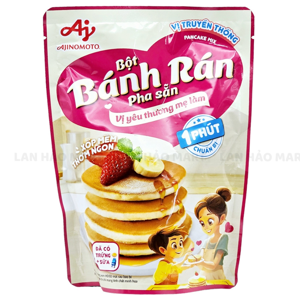 Bột bánh rán pha sẵn Ajinomoto vị Truyền Thống và Socola gói 200g