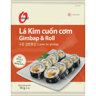Rong biển / lá kim cuốn cơm Hàn Quốc O'food 10g, sử dụng cho các món kimbap, sushi