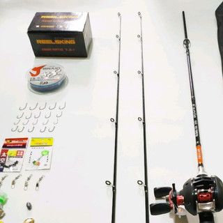bộ cần câu cá lure ngang super 2 đọt+máy ngang+phụ kiện như hình