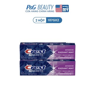 Combo 2 tuýp Kem đánh răng CREST 3D White Radiant Mint (2x93g) trắng sáng vượt trội tận gốc - Mỹ