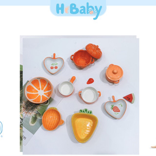 Combo Màu Cam Bát Sứ Chén Sứ Ăn Dặm ☘Freeship☘ Nhiều Món Tự Chọn Cho Bé