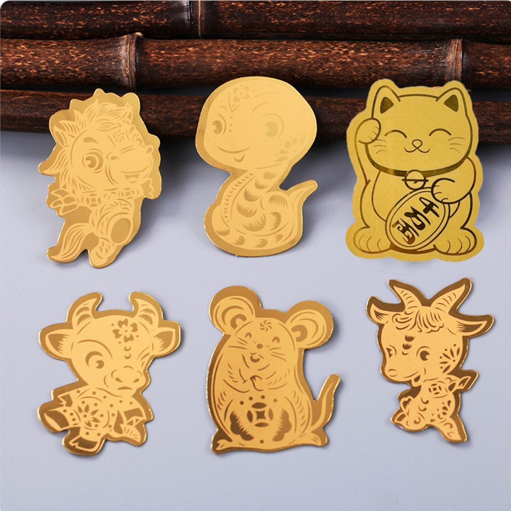 🌟FREE SHIP🌟 Miếng Dán Điện Thoại Thần Tài Vàng và Mèo Thần Tài Vàng Hút Tài Lộc , 12 Con Giáp Dùng D