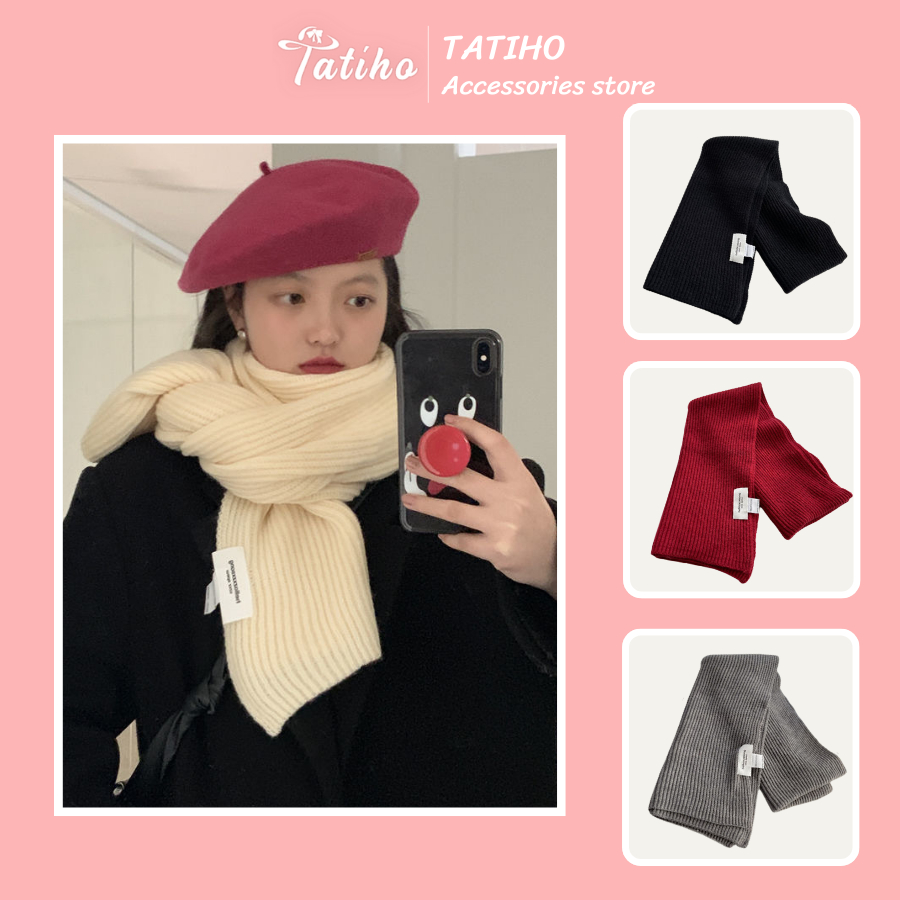 Khăn len choàng cổ unisex trơn nhiều màu basic, Khăn cashmere chất len dày dặn thời trang thu đông nam nữ - Mã LN051