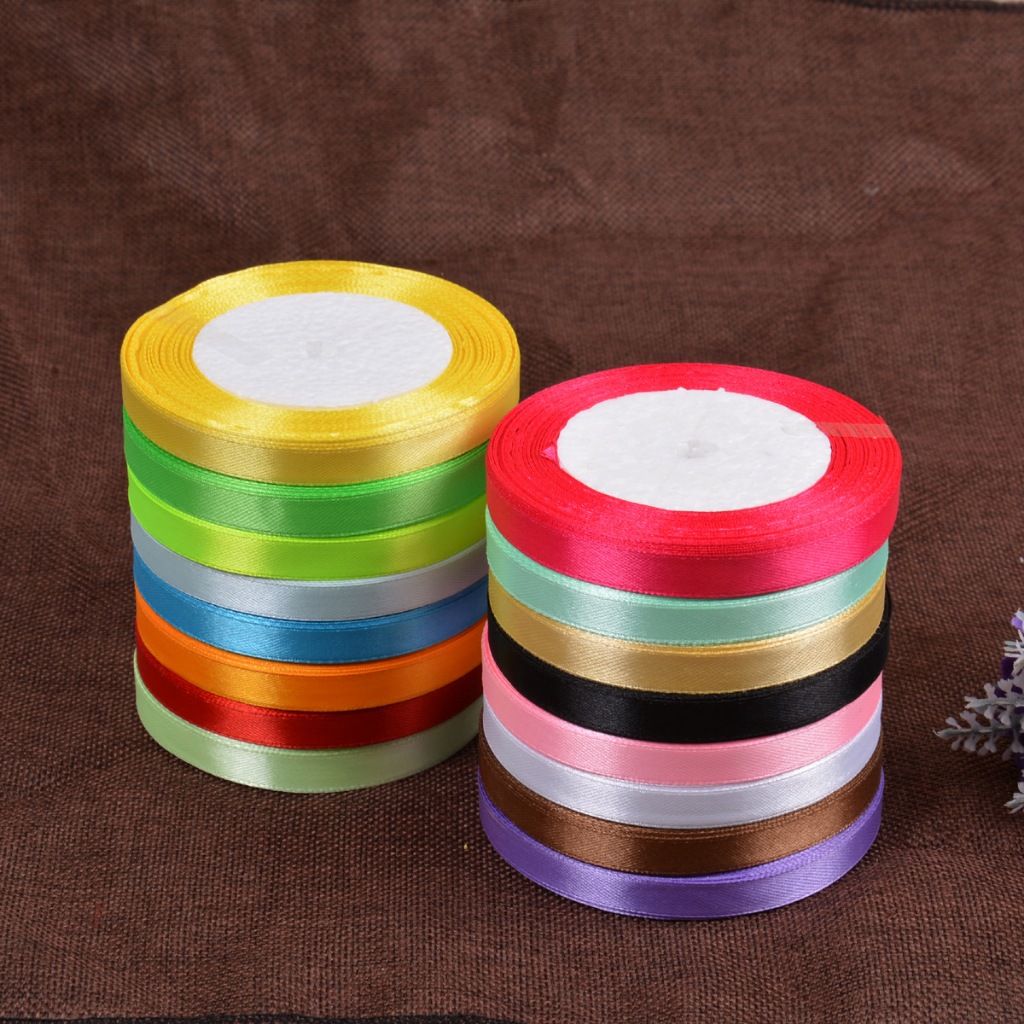 Ruy băng lụa 1cm dài 22m làm nơ trang trí, phụ kiện handmade – nhiều màu đẹp