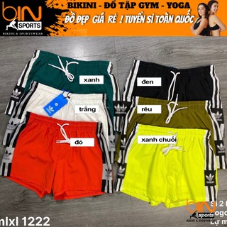Quần đùi nữ tập gym yoga aerobic thể thao 2 lớp chất liệu vải dù thoáng mát BINSPORTS Q119