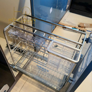  Giá Để Dao Thớt Gia Vị Đa Năng Full inox 304 Ray giảm chấn Hệ dẫn hướng chống rung. Bảo hành han gỉ vĩnh viễn. EURROGOLD 