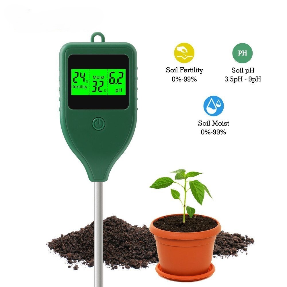  Máy đo PH đất điện tử 3 trong 1 máy đo độ ẩm đất Ph độ ẩm độ dinh dưỡng đất chính xác cao 