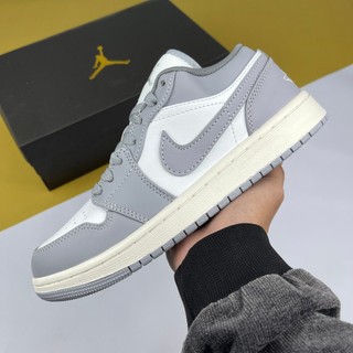Giày jd1 low gs vintage grey; jd1 thấp xám đế kem cao cấp - than.shoes