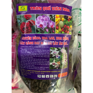 Cung cấp sỉ-lẻ PHÂN TRÙN QUẾ HỮU CƠ DẠNG VIÊN- Chuyên dùng cho hoa Lan, cây cảnh, Cây rau màu 2kg