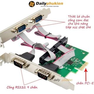 Card PCI Express sang 4 cổng Com rs232 , PCI EX to Com 4 cổng
