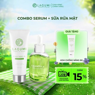 Combo Sữa rửa mặt Lagumi 100ml và Serum Lagumi 30ml cấp ẩm và làm sạch sâu