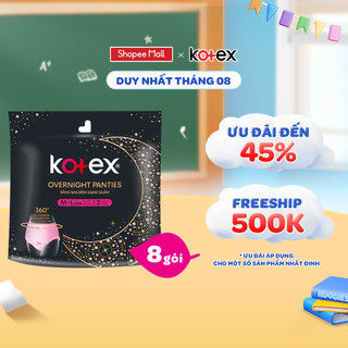 Combo 8 gói bvs kotex ban đêm dạng quần cỡ m/l//xl 2 miếng